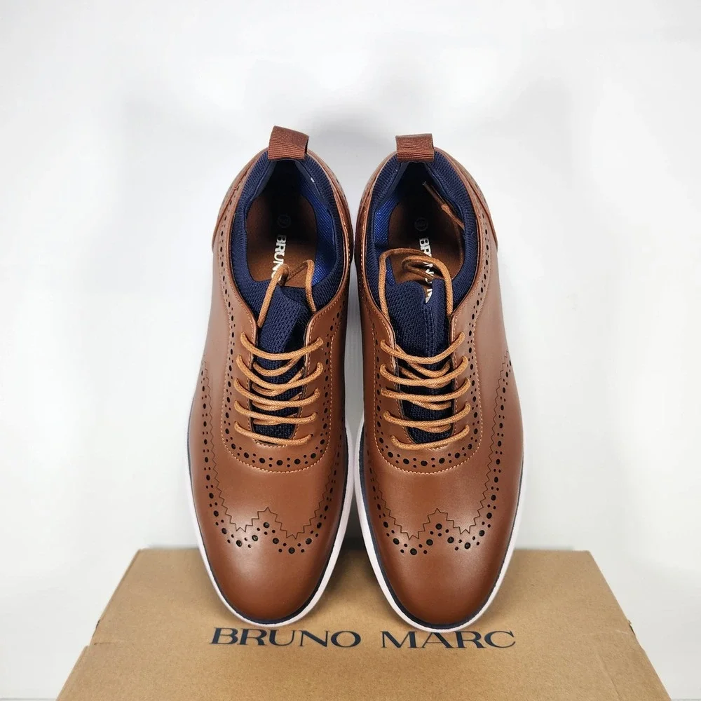 Bruno Marc Oxford Sneakers Mens Size 9 Brown Wingtip Brogue Casual Dress Shoes